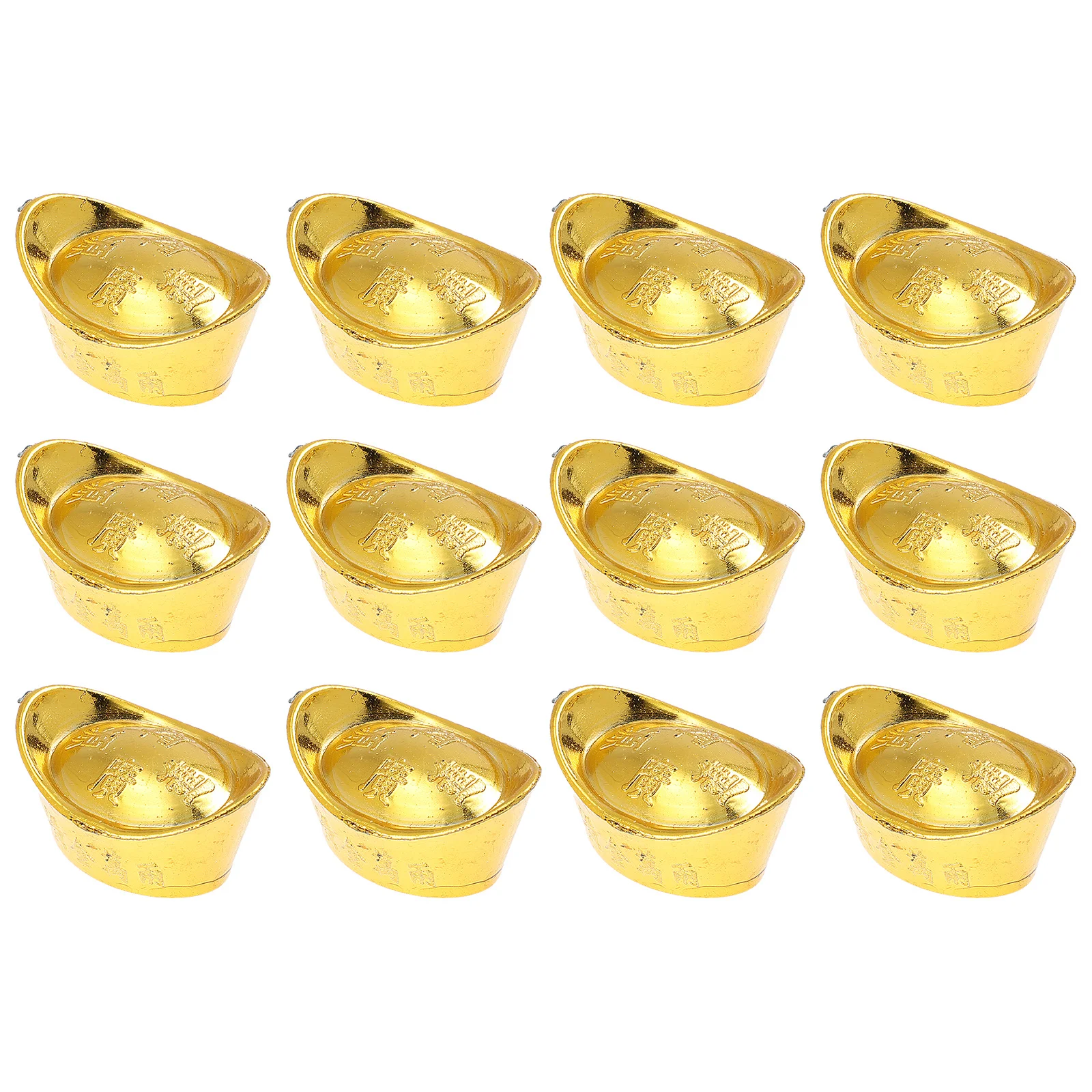 

30pcs Gold Ingot Exquisite Craft Home Desktop Ornament Simulated Gold Ingot New Year Decor Creative Plastic