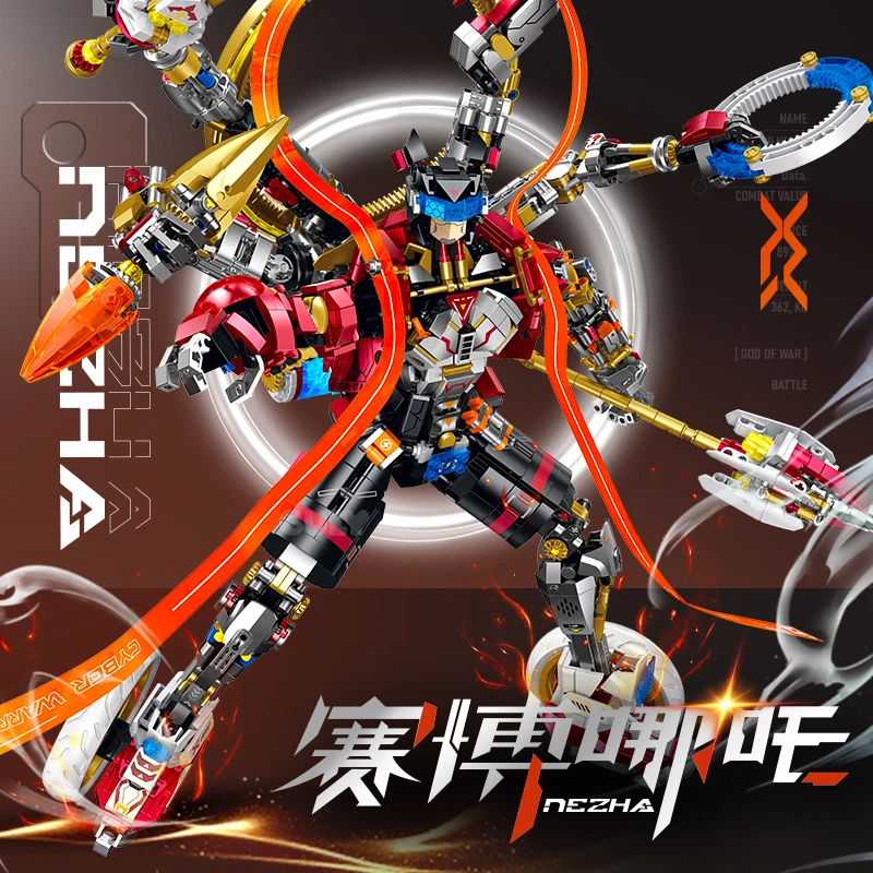

Новый 80504 2938 шт. MOC Creativity Nezha, строительные блоки, модель меха, робот, кирпичи, сборка игрушек для мальчиков, подарочный набор на день рождения