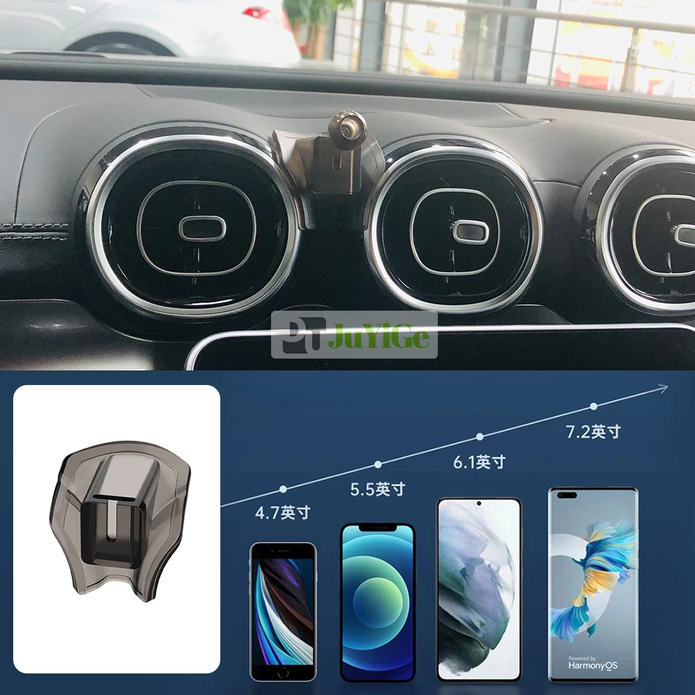 For Mercedes Benz C Class W206 2022-2023 2021 Car Mobile Phone Holder Special Fixed Bracket Solar Magnetic Wireless Charging