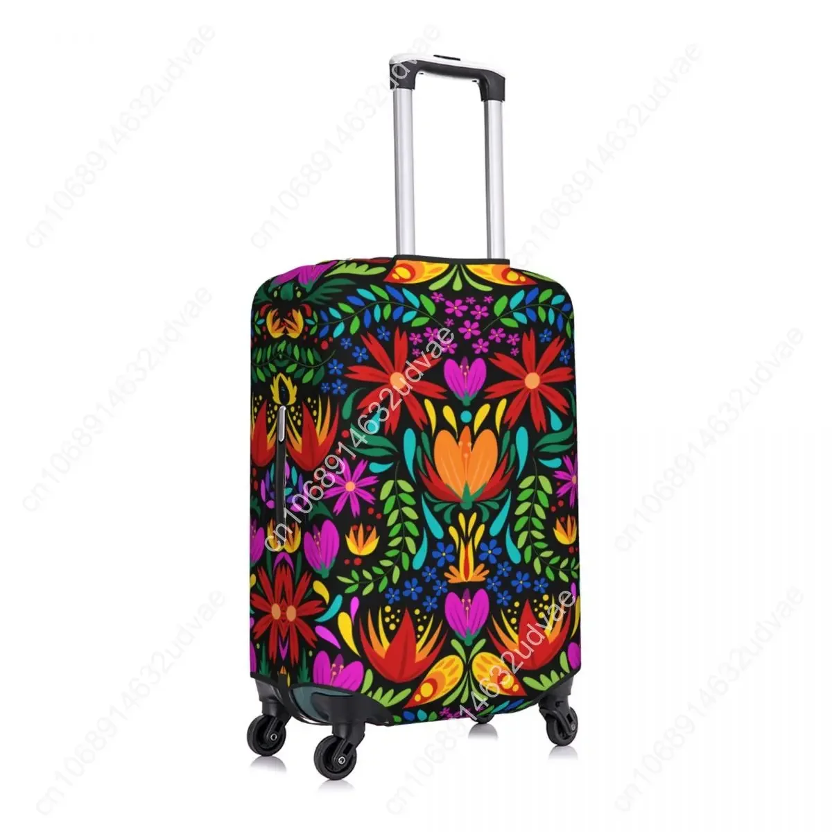 Custom Fashion Colourful Floral Mexican Flowers Luggage Cover Protector Elastic Travel Suitcase Covers