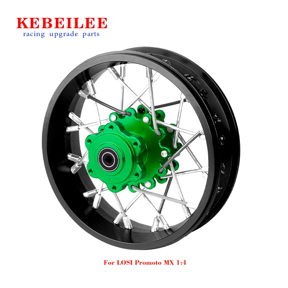 KEBEILEE CNC Aluminum Rear Wheel V2 For LOSI Promoto MX motorcycle  1:4 Black