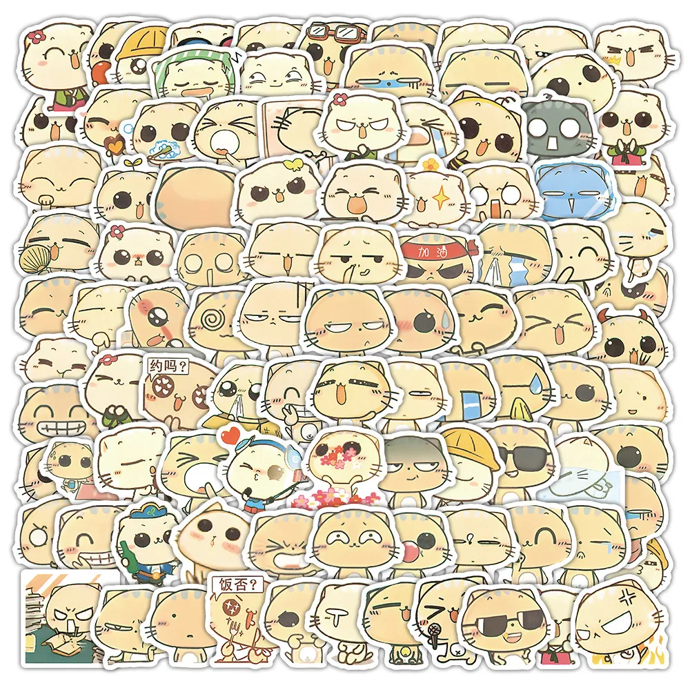 

Забавные декоративные стикеры с котиками-эмодзи, 103 листа, для дневников, планеров, поделок, канцелярских товаров, Papery Pop Store