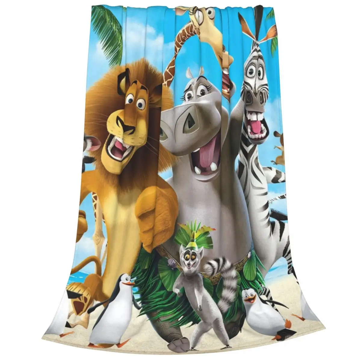 The Penguins Of Madagascar Blanket Sofa Bedroom Bed Home Office Nap Blanket Car Travel Picnic Blankets Gift