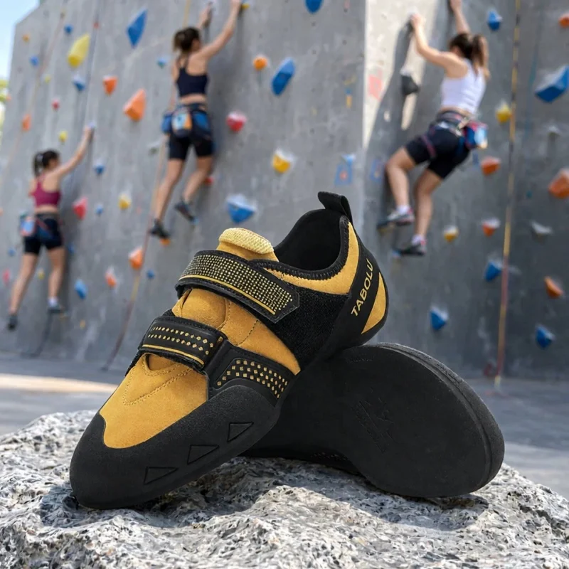 professional-outdoor-rock-climbing-shoes-adjustable-dual-velcro-strap-anti‑slip-rubber-sole-wear‑resistant-training-climbing