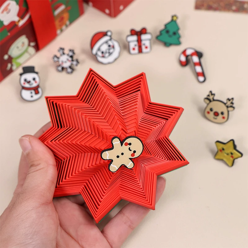 Jouet étoile Fidget de noël imprimé en 3D, Spinner à doigt, décompression, Anti-Stress, jouet cadeaux