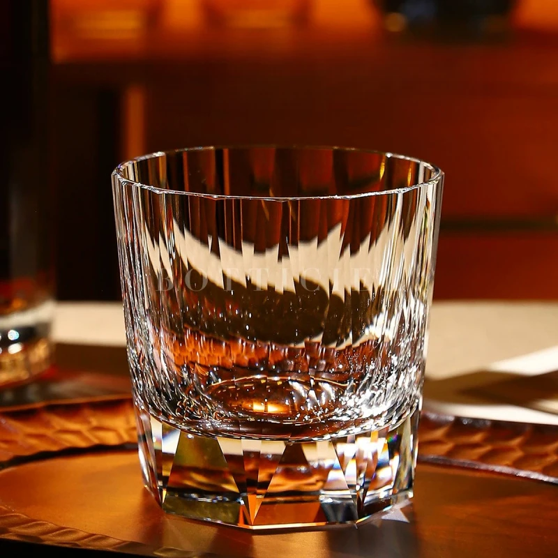 Crystal Whiskey Glasses Diamond Cut Ancient Rome Art Handcrafted Old Fashioned Whisky Birthday Gift Wineglass Dropshipping
