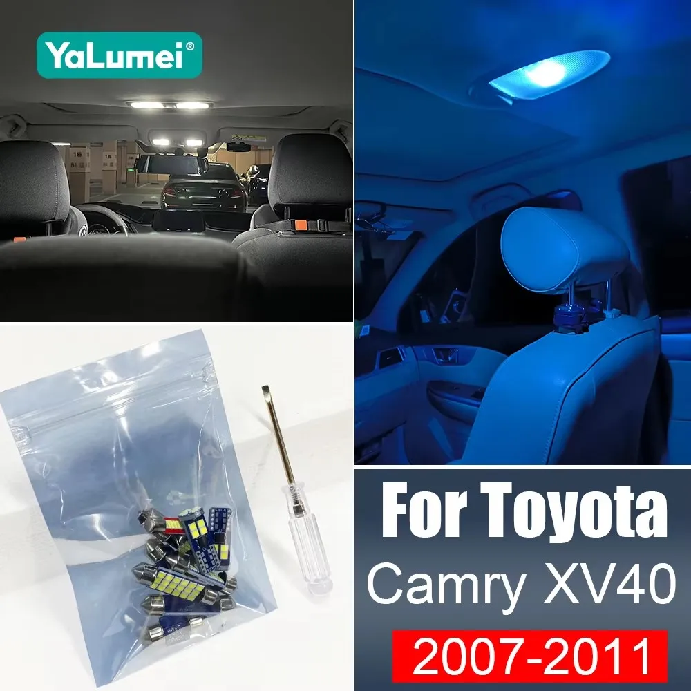 8PCS Car LED Bulbs For Toyota Camry 40 XV40 2007 2008 2009 2010 2011 Interior Dome Lamps Vanity Mirror Trunk Lights Accessories