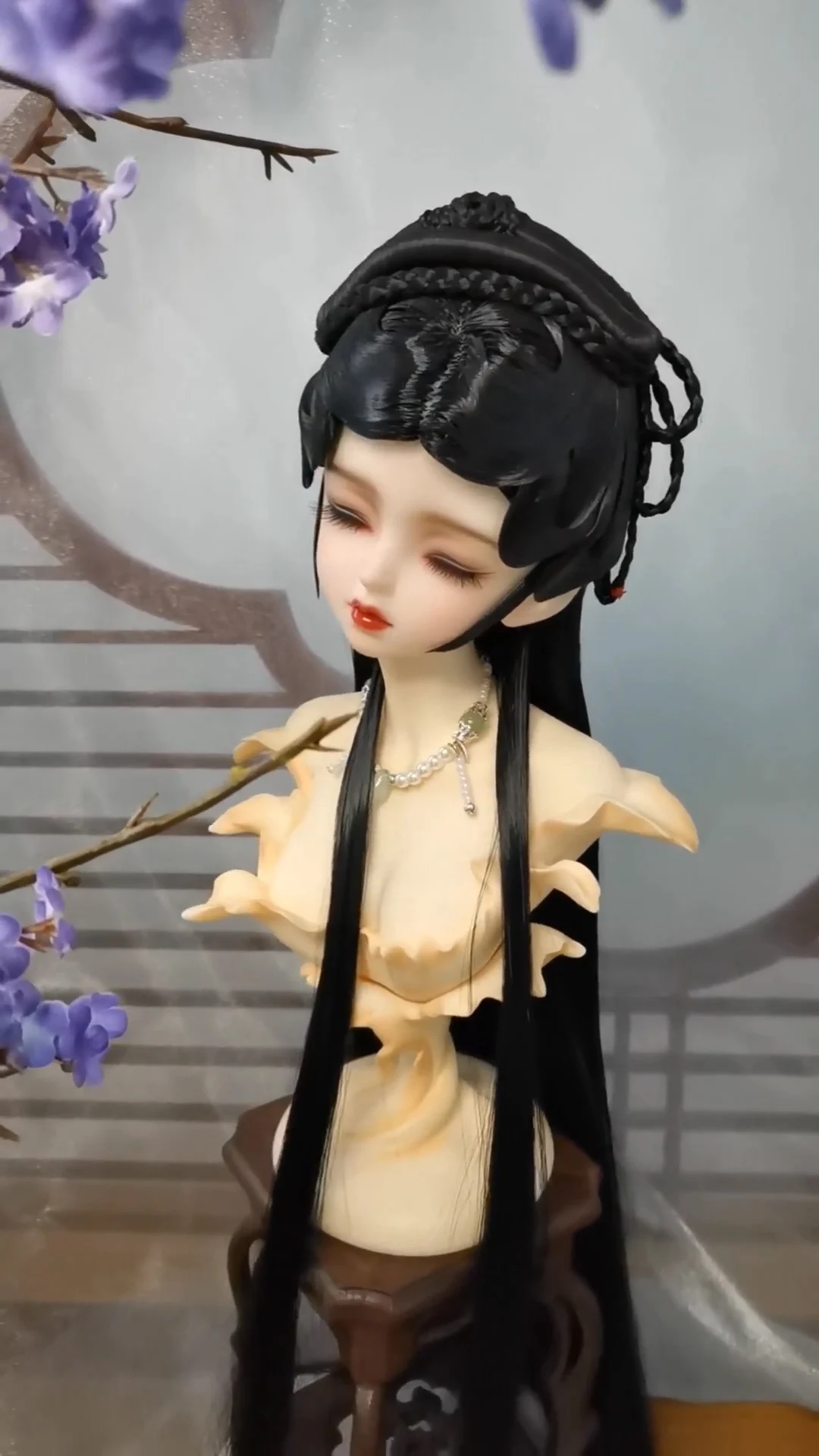 1/6 1/4 1/3 BJD古代コスチュームウィッグ人形アクセサリー漢服スタイリングヘアレトロウィッグ BJD/SD YOSD MSD SD13 ビッグガール SSDF C1661用