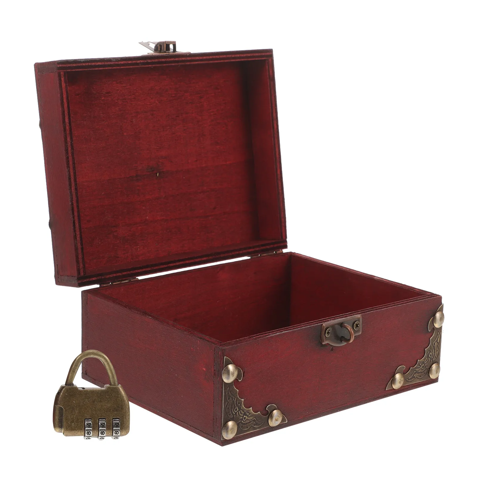 

Small Wooden Jewelry Box Delicate Storage Case Lock Earring Rings Organizer Wooden Trinket Box Wood Jewelry Case