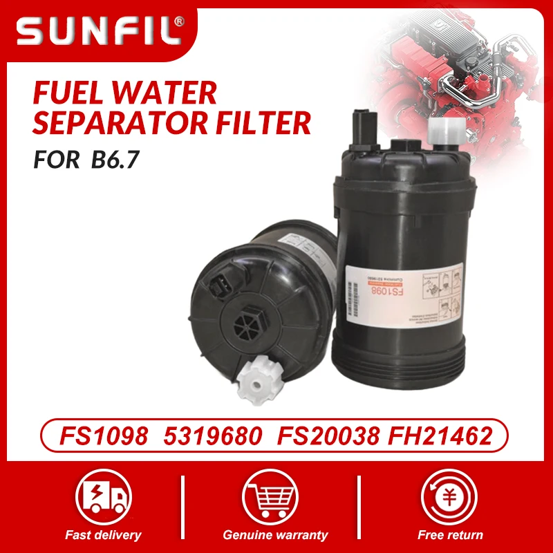 

FS1098 5319680 5308722 FS20038 FH21462 Фильтр сепаратора топливной воды для B6.7 ISB6.7/QSB6.7 ISL8.9 L9 W100CFI W120CFI W130CFI