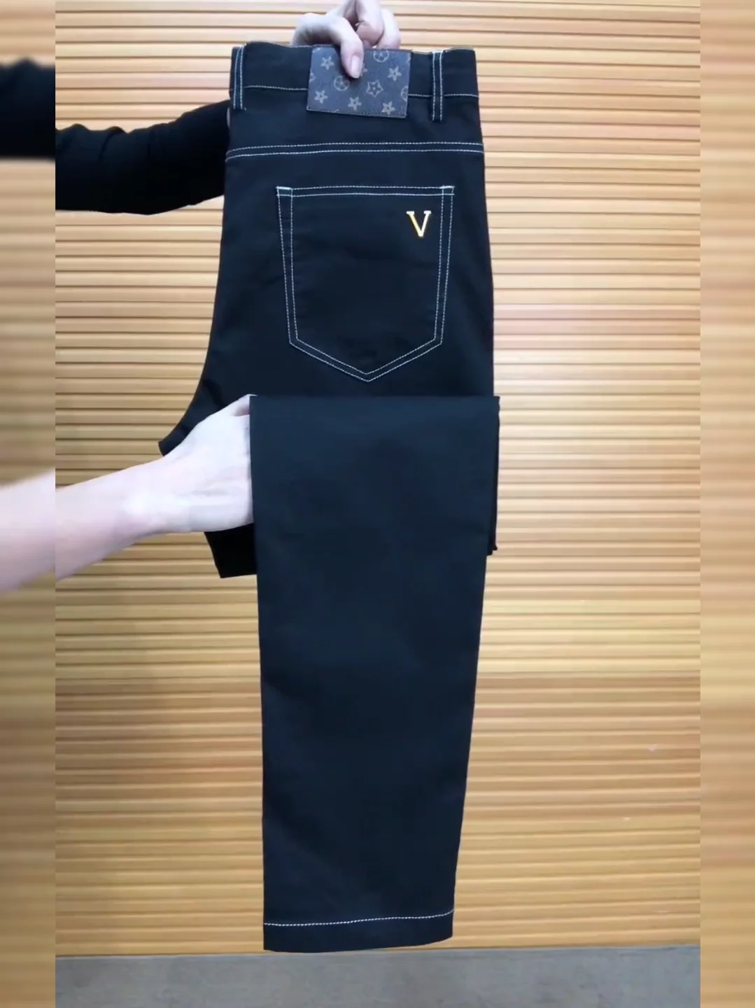 

New Spring Autumn Men's Casual Bla Pants Comfortable Sli Gentleman Busin Match Straight Leg Jeans High Elastici