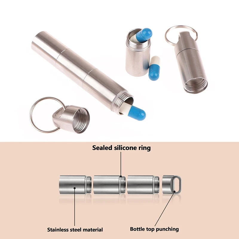 1 шт. 2/3 слоя, коробка для таблеток для выживания на открытом воздухе, контейнер из нержавеющей стали, мини-водонепроницаемая капсула, уплотнительная бутылка, капсула, резервуар для бутылки с таблетками