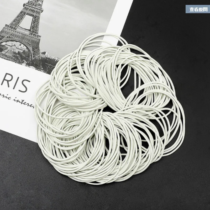 100Pcs White Color Rubber Band Strong Elastic Band Stationery School Office Home Supply Rubber Tie High Quality Diameter 15-50mm