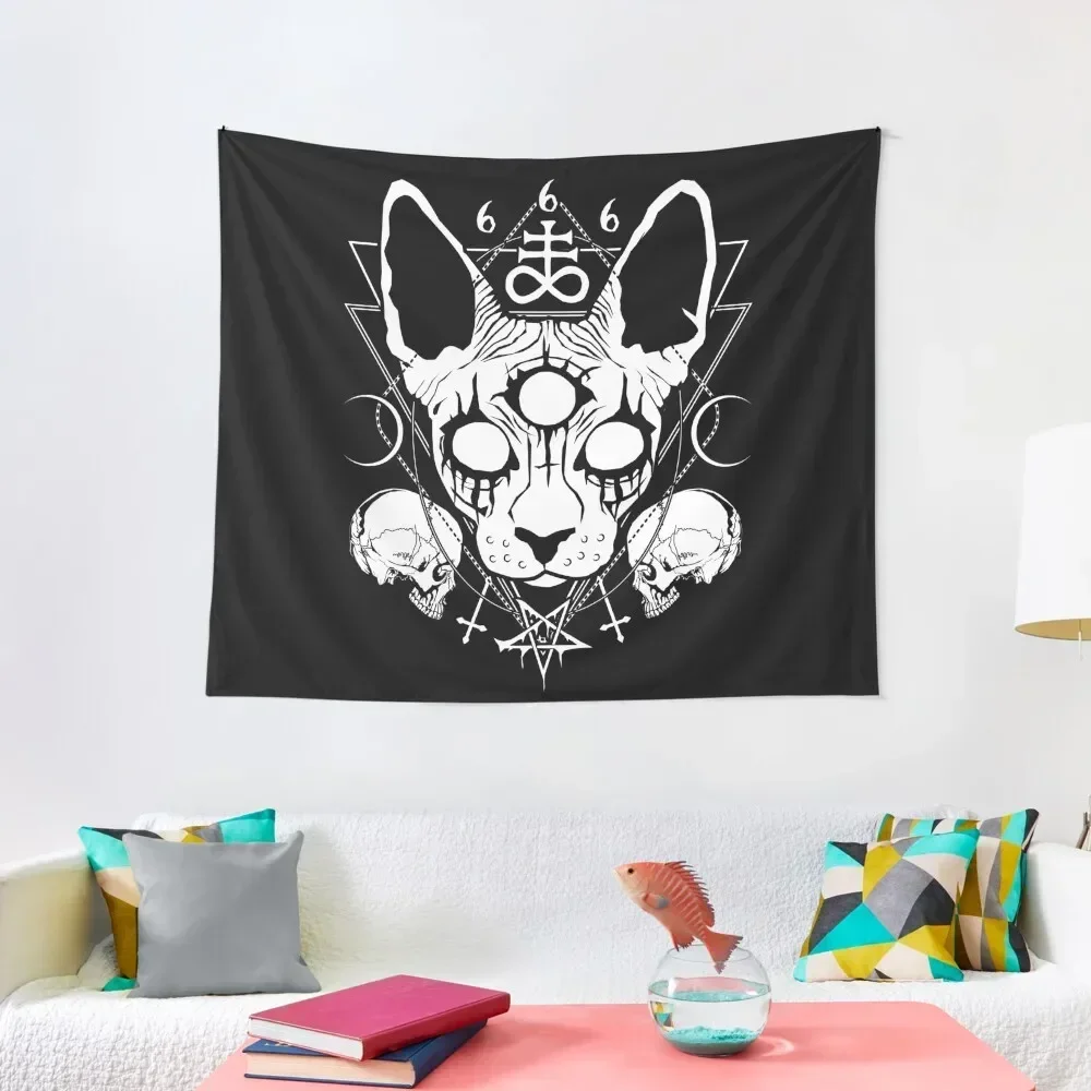 

Very satanic black metal sphynx cat Tapestry Bedroom Decor Decorations For Your Bedroom Decorative Wall Murals Tapestry