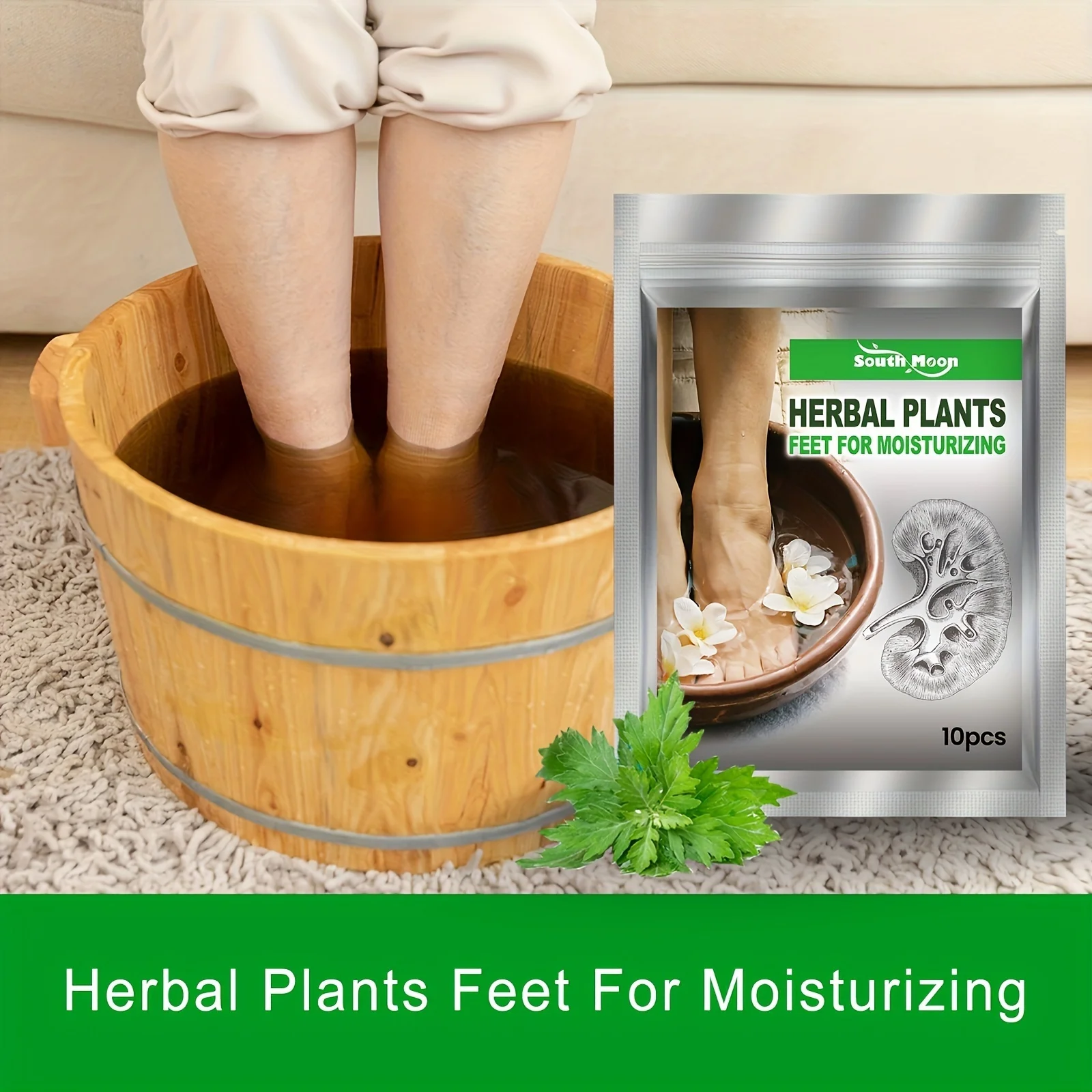 50 قطعة من أكياس نقع الأعشاب الجنوبية والزنجبيل والأعشاب الطبيعية والترطيب العميق للعناية بالقدم، تصميم مفتوح الحقيبة، لا حاجة للكهرباء -