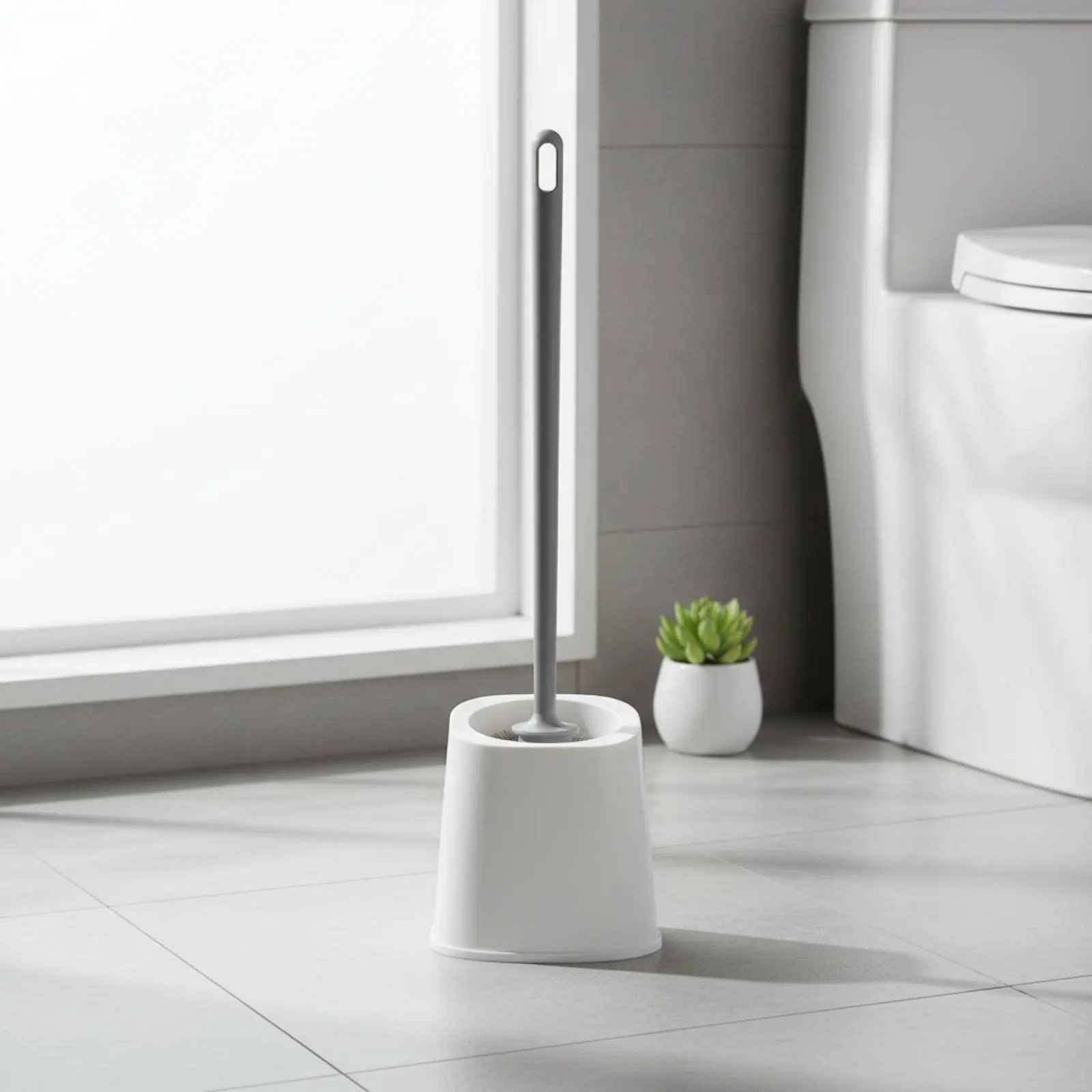 

3 Pieces Wall Mounted Toilet Brush Set Stain Removing Bathroom Cleaning