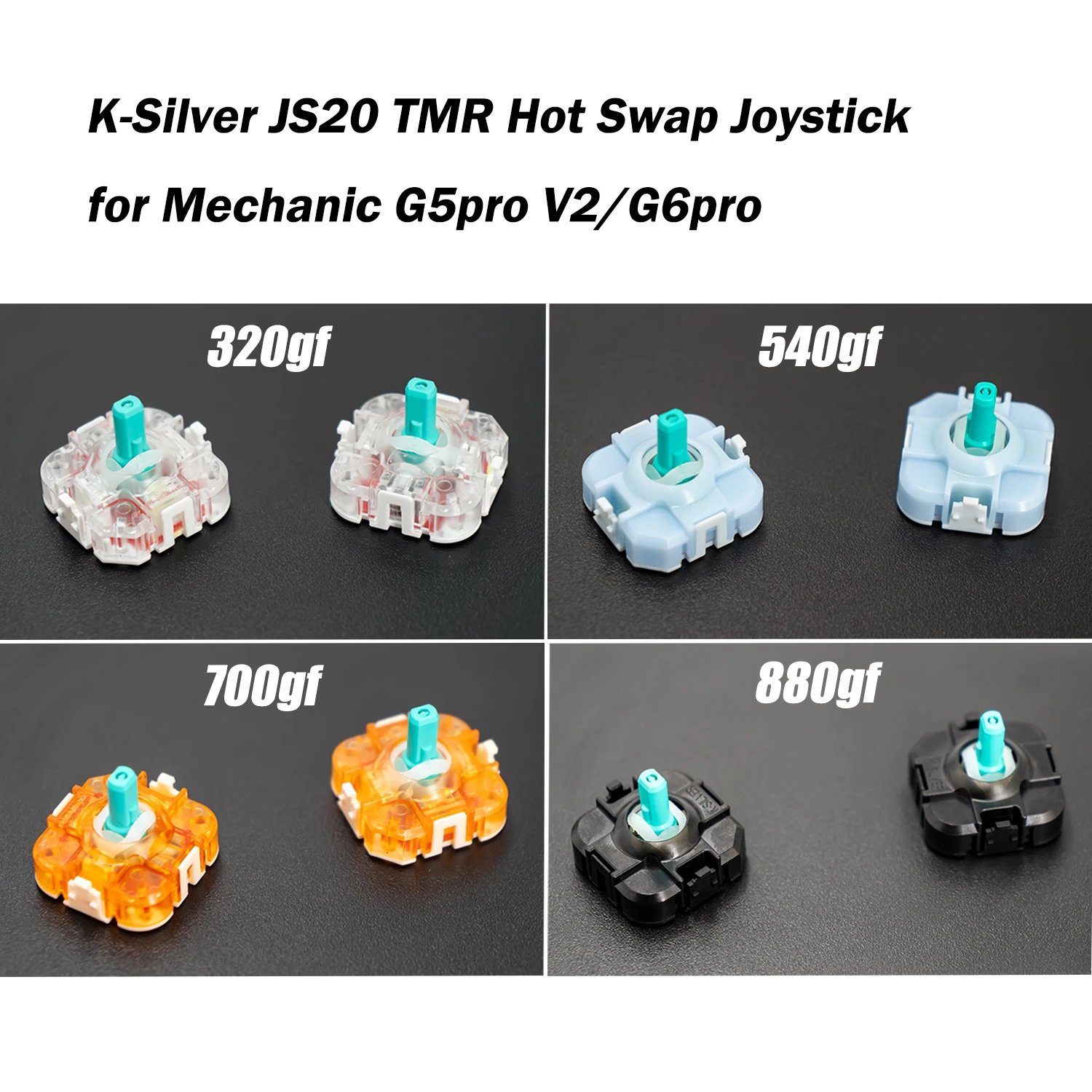 

2pcs K-Silver JS20 TMR Hot Swap Joystick for Mechanic G5Pro V2/G6Pro Game Controller TMR Joystick Multiple Tactile Options