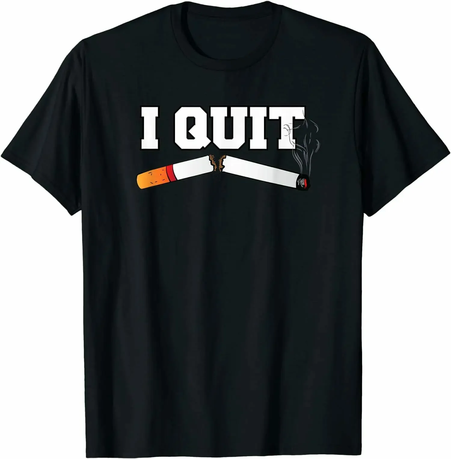 

I Quit Smoking Breaking Addiction Smoker New Year Resolution T-Shirt 100% Cotton O-Neck Short Sleeve Summer Casual Mens T-shirt