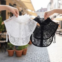Cuello falso elegante con diseño de flor hueca, cuello victoriano de filamento de poliéster, práctico para mujer, ropa para fiesta de boda, 1 ud.