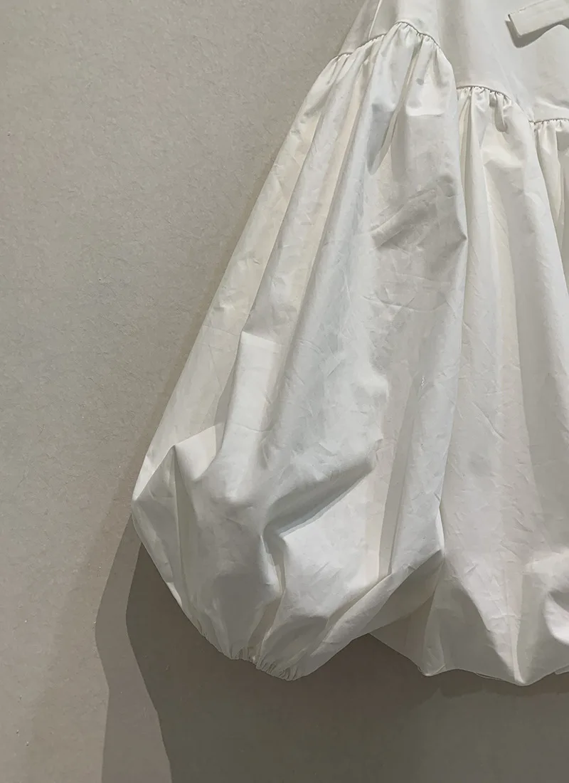 Preppy Style Sweet French Literary Women Clothing Simple Moda Profile Japan Blouses Slim Soft Ruched Big Swing Exquisite Shirt