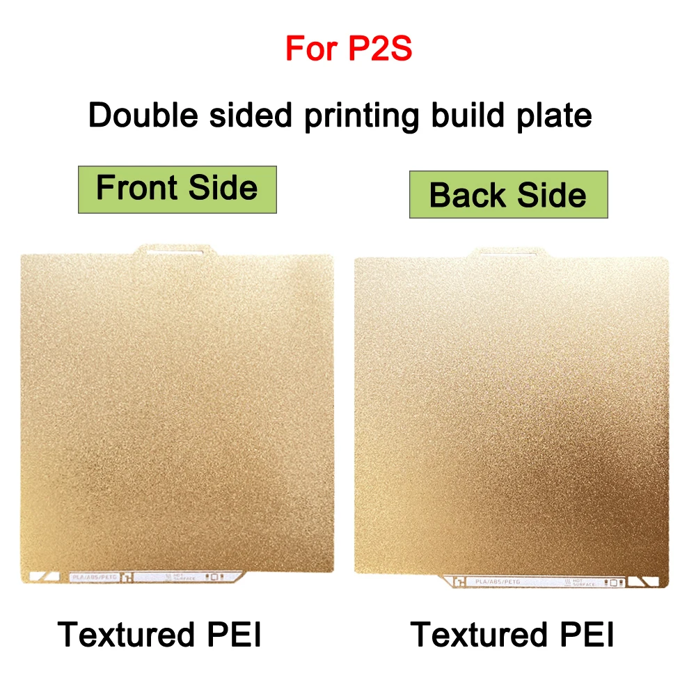 Strukturiertes PEI für Bambu Lab P2S P1P P1S X1 X1C A1 Bauplatte doppelseitig verdicktes Pei-Federstahlblech für Bambulab P2S P1P