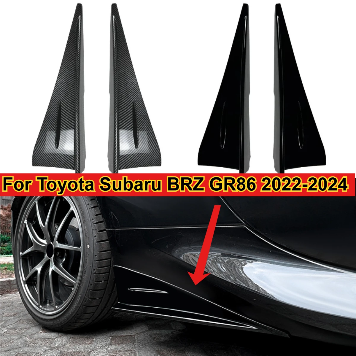 

For Toyota Subaru BRZ GR86 2022-2024 Side Skirt Extensions Diffuser Aero Kit Exterior Styling Body Kit Car Exterior Accessories