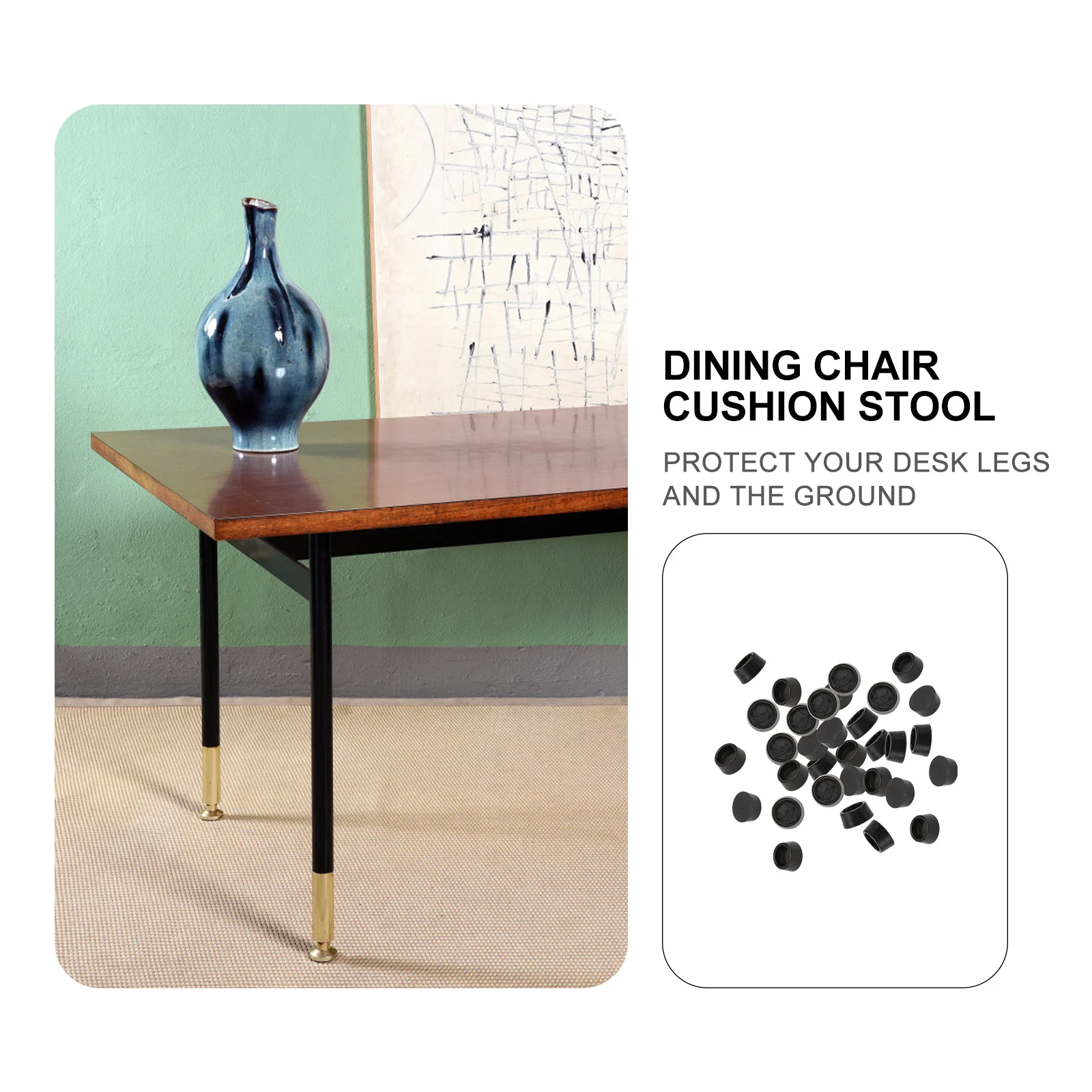 

40Pcs Chair Leg Cover Skid Proof Furniture Foot Protector Fits Table Stool Desk Cabinet Rubber Floor Protector Anti Scratch Pad