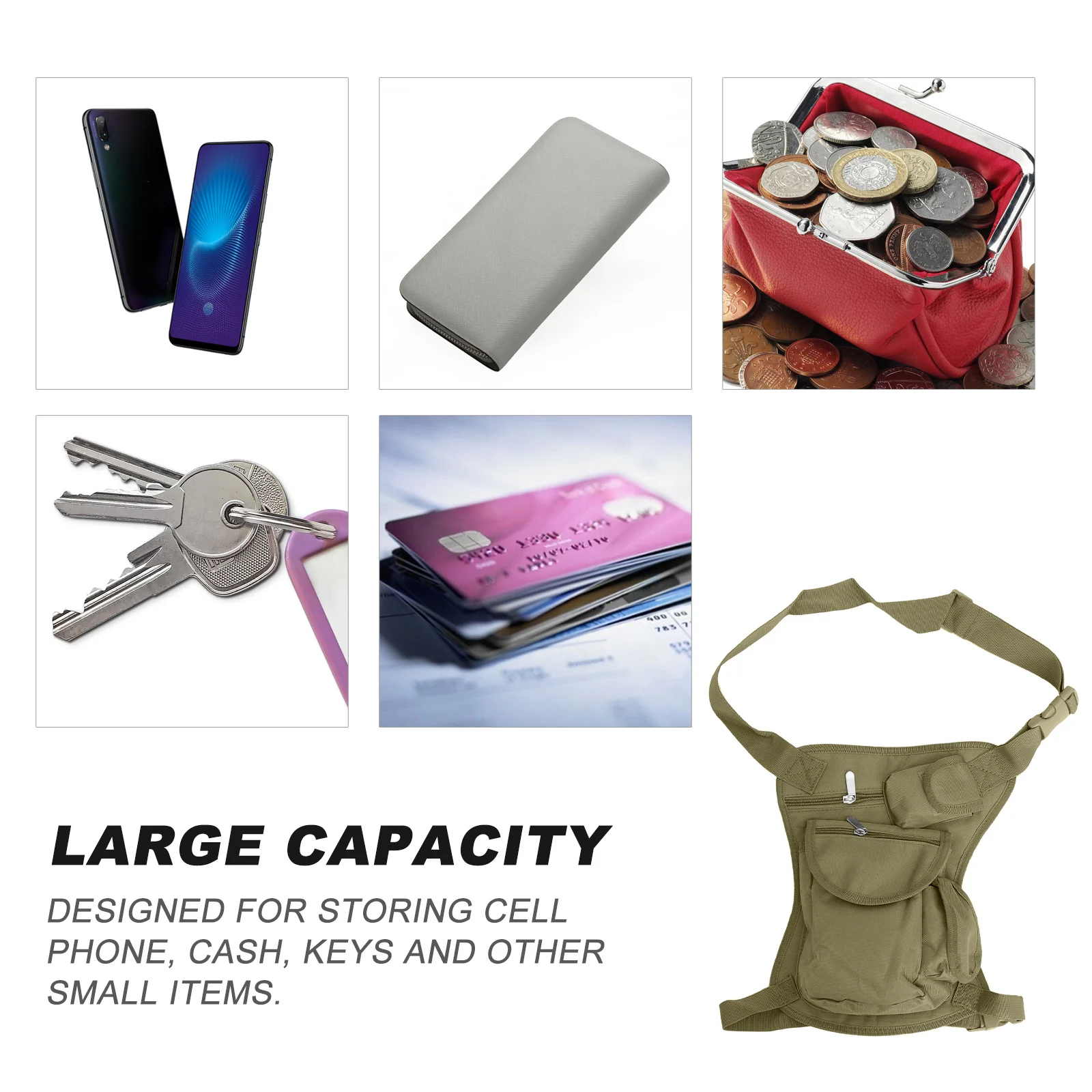 1 قطعة حقيبة متدلية الساق التدريب في الهواء الطلق الخصر الحقيبة مقاوم للماء حزمة قابل للتعديل الخصر حزام الساق للتخييم الصيد