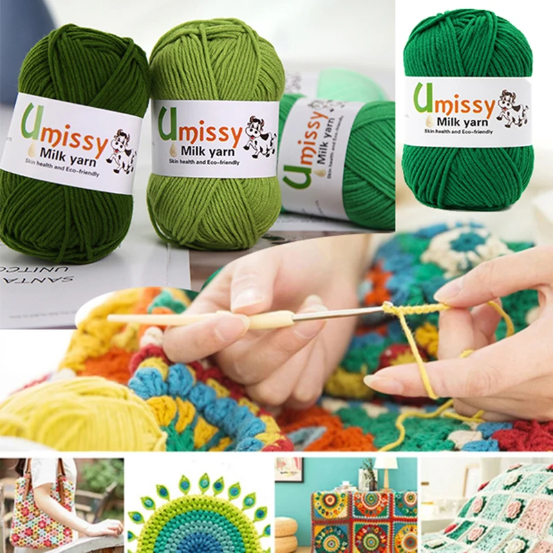 1 pz circa 50g di cotone al latte filato all'uncinetto Anti-Pilling filo per maglieria a mano di alta qualità per Cardigan sciarpa cappello maglione bambola