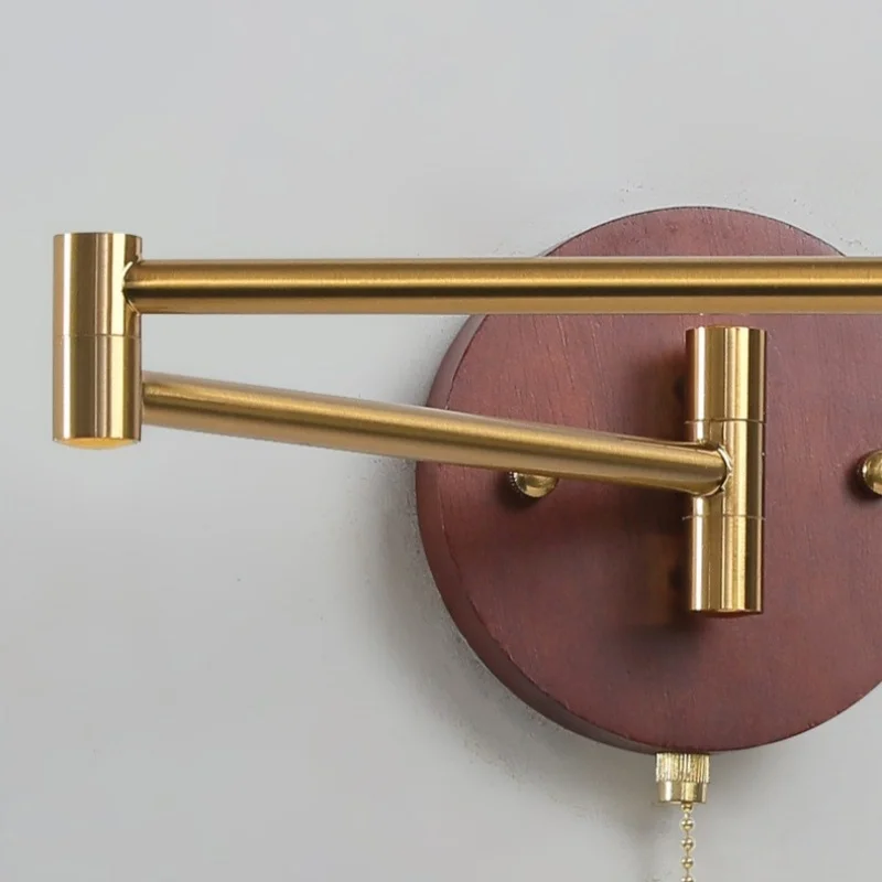 IWHD-Lámpara de Pared LED de hierro cremoso para dormitorio, sala de estar, baño, espejo, escalera, cadena de tracción, minimalismo nórdico, Aplique Pared