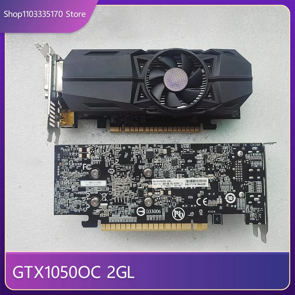 1 piece For Gigabyte GTX1050 2G Game Graphics Card GTX1050OC 2GL With Half Height And Small Chassis Graphics Card