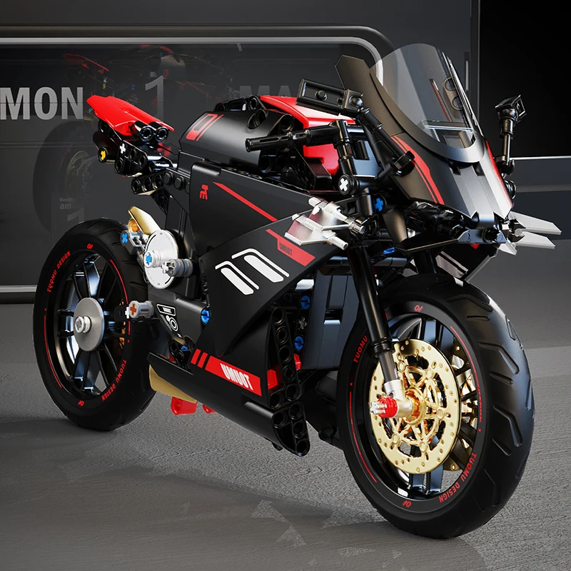 New 1:8 City Speed Racing Motorcycle Building Set DIY Bricks Model Kit for Kids Adults STEM Buiding Blocks Toys Gifts 426pcs