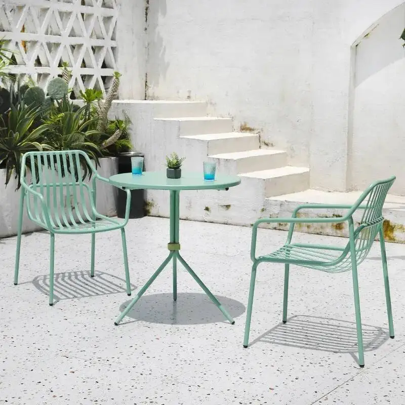 

Sets Waterproof Metal Garden Outdoor Furniture Patio Adult Balcony Garden Furniture Sets Nordic Moving Mueble Retro Decorations