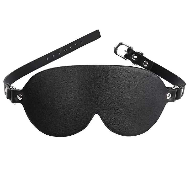 Adult Blindfold Sex Games Faux Leather BDSM Eye Mask For Men Women 18+ Exotic Riveted PU Buckle Sexy Party Club Coslay Mask