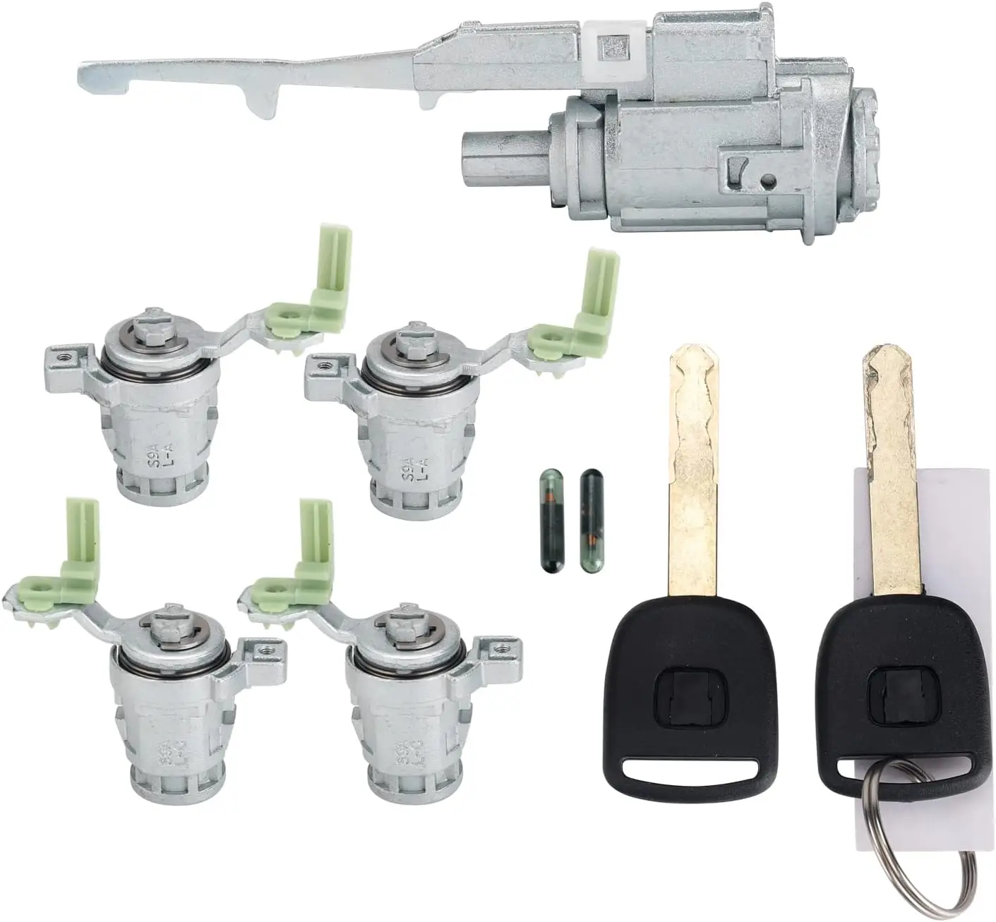 ition Switch Cylinder & 4X Left Right Door Lock Cylinder W/ 2 Keys Compatible With Honda 2003-2005 Civic 2002-2006 Cr-V