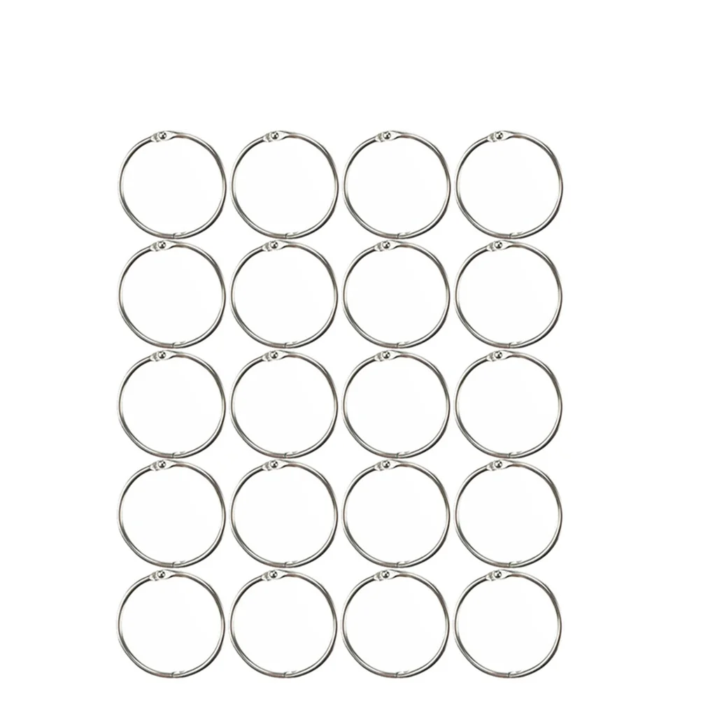 24pcs Metal Book Rings 35Mm Inner 40Mm Outer Diameter Silver Nickel Plated For Loose Leaf Binder Key Chain Memo Holder