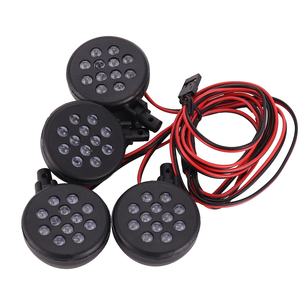 Kit receptor de 4 luces LED, faros de loto de carcasa de plástico para Motor BAJA Rovan 1/5 5B RC, piezas de coche