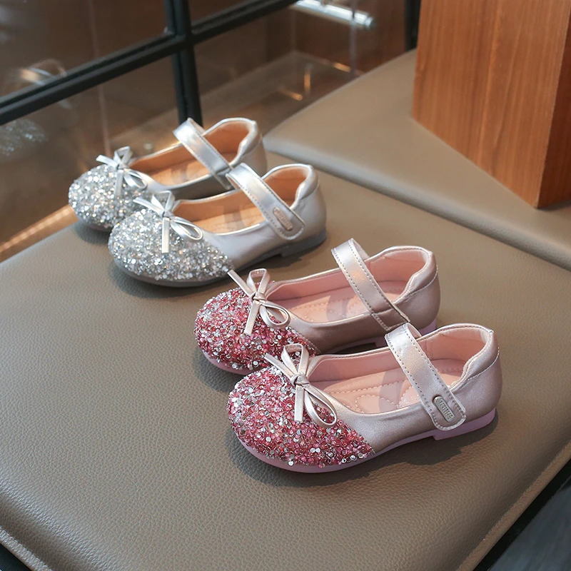 *Children's Best-selling Spring and Autumn Student Flat Girls' Shoes Retro Fashion Comfortable Bow Elegant Casual Boots
