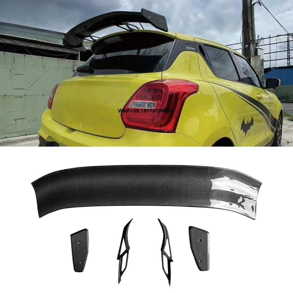

For Swift ZC33S 2018-2024 High Quality Carbon Fiber Rear Trunk Spoiler Wing Car Exterior Bodykit Accessories