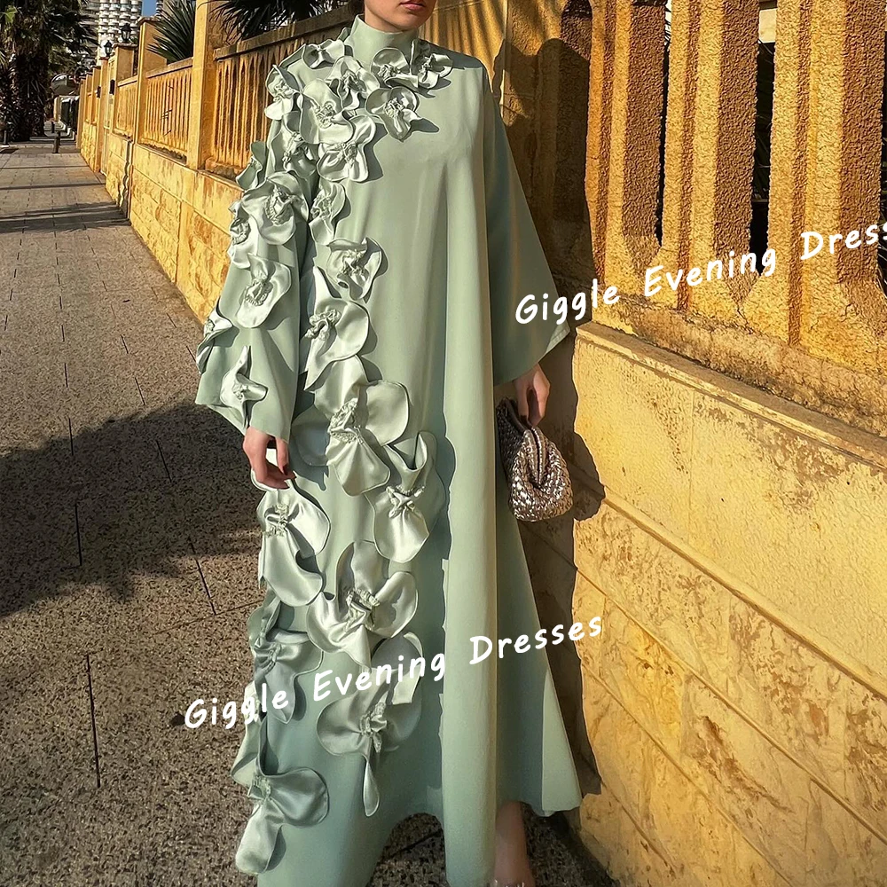 Giggle Chiffon Flowers Loose Fashion Prom Gown Saudi Arab Summer Ankle-Length Elegance Evening Party Dresses for Women 2024