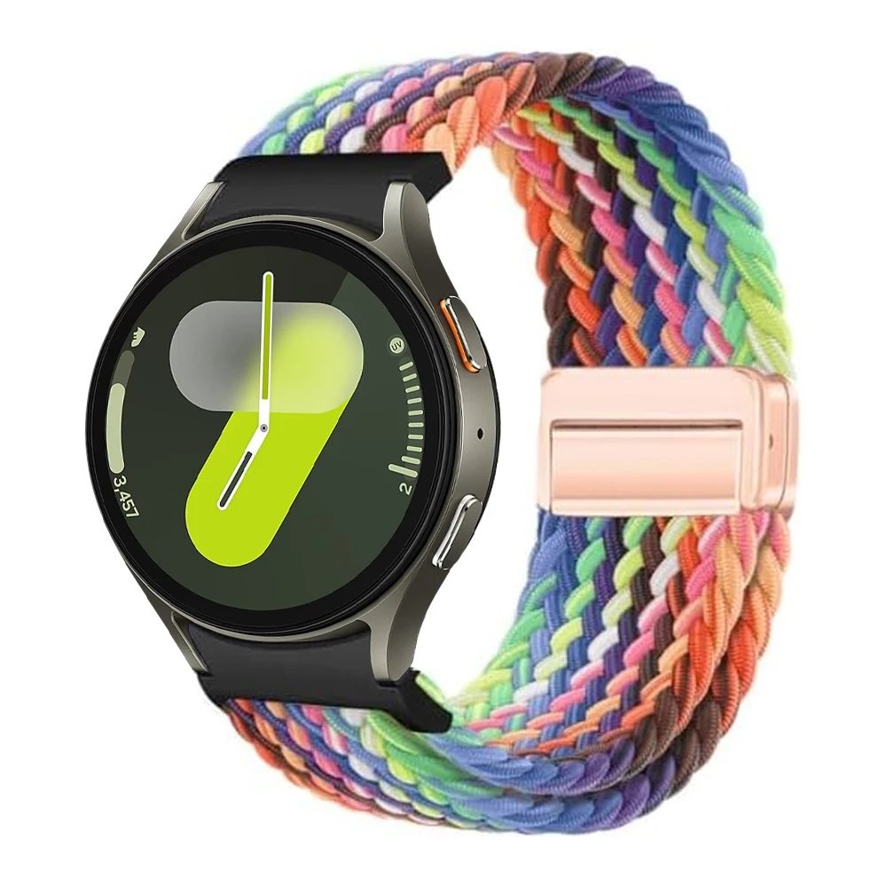 Braided Band For Samsung Galaxy Watch 7 6 4 classic/5 Pro 44mm 40mm No Gaps Nylon magnetic bracelet correa Galaxy watch 7 strap