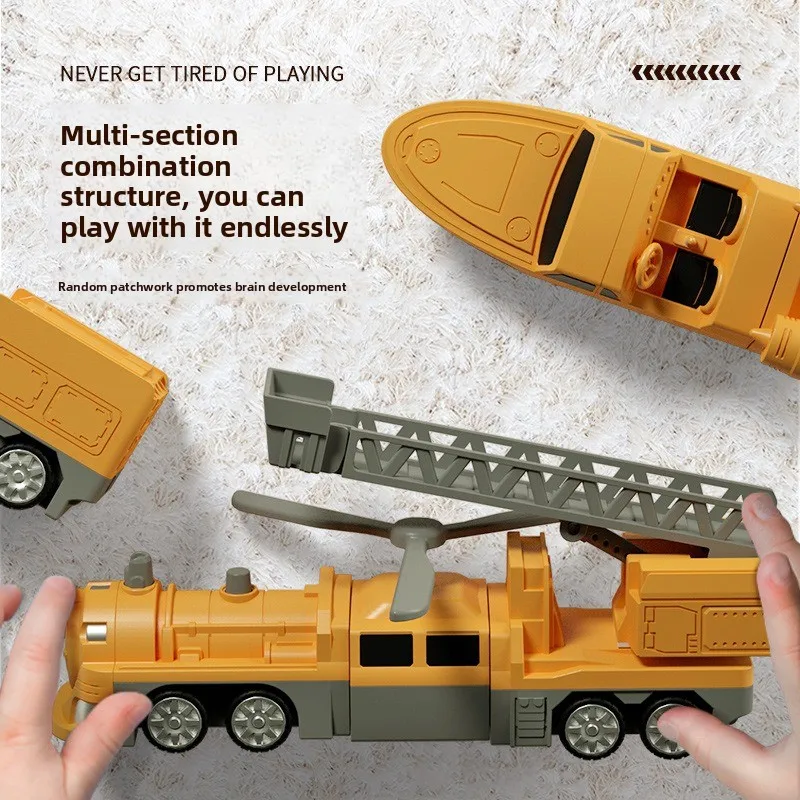 Popular Kids Magnetic Construction Vehicle, Transformable Excavator, Assemble Robot Transformer Building Toy