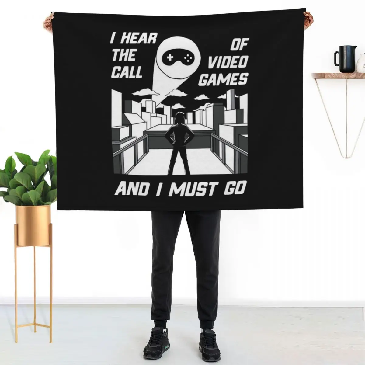 Boy Gamer Video Games Calling Boy Gamers Gift Throw Blanket Outdoor Soft Blanket for Picnic Beach Camping