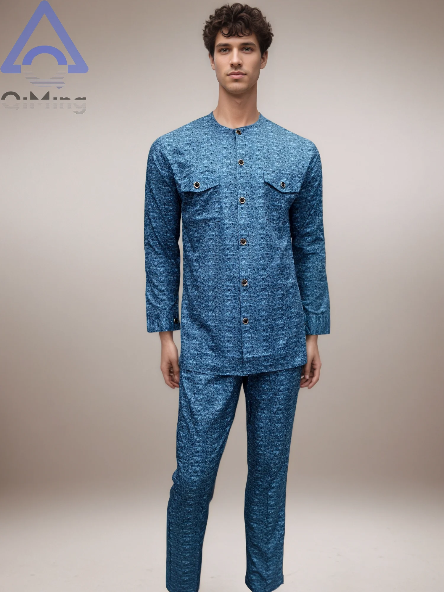 Image 4: Tenue imprimée pour hommes musulmans, chemise courte et pantalon à manches longues, maroc, arabe, islamique, Qfriends, pakistanais, Kurta Umrah