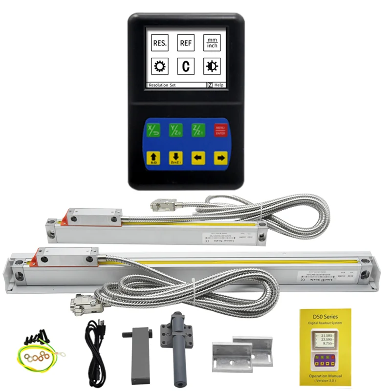 Двухосевой монитор с цифровым дисплеем и оптическим линейным кодировщиком со стеклянной шкалой 0,005 мм для токарно-фрезерного станка Двухосевой монитор с цифровым дисплеем и оптическим линейным кодировщиком со стеклянной шкалой 0,005 мм для токарно-фрезерного станка