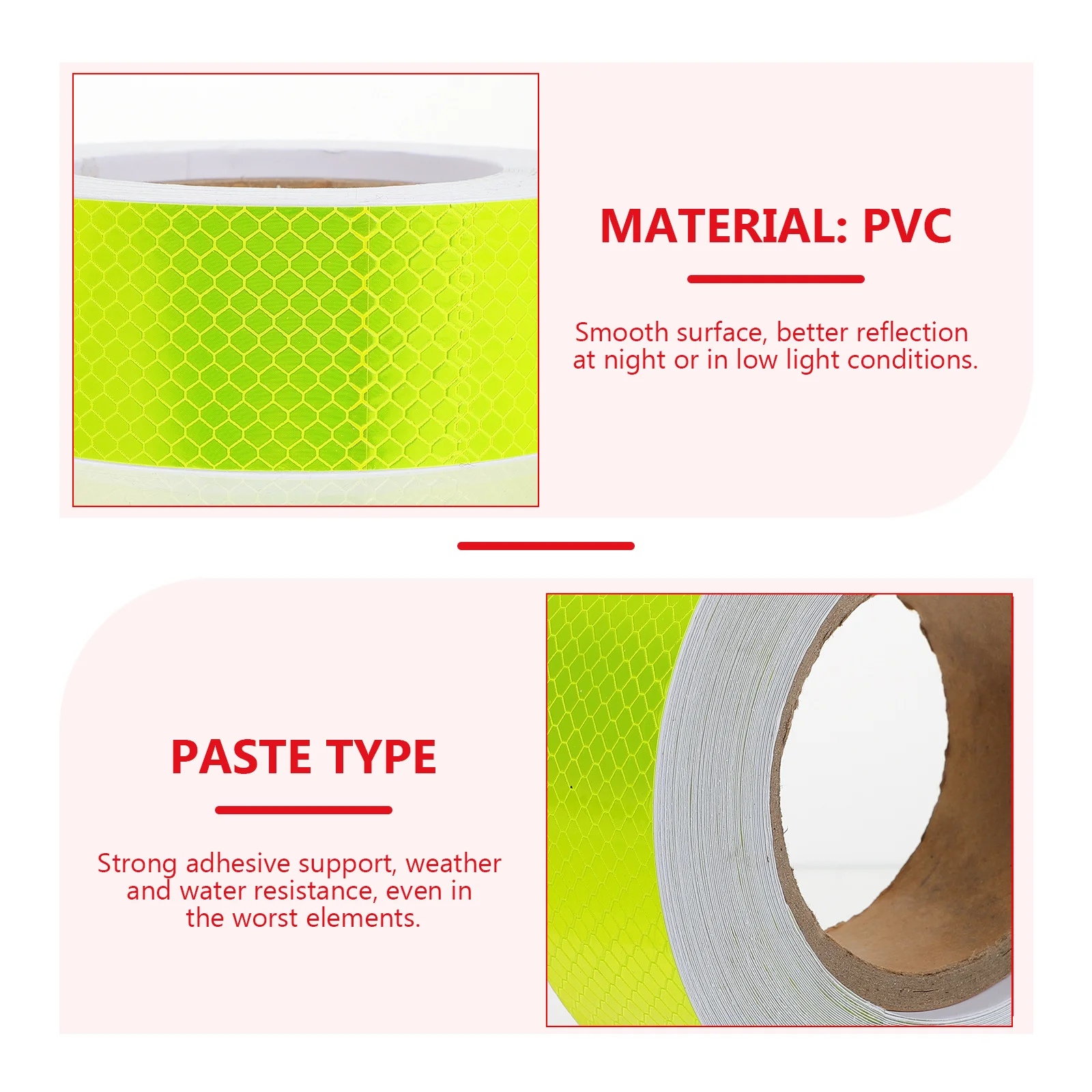 

Solid Color Night Fluorescent Reflective Tape Hexagonal Honeycomb Prism Safety Warning Tape for Vehicles Road Marking