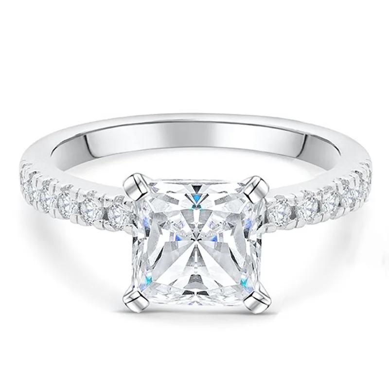 

Wholesale Latest Fashion 4 Prongs Pure 925 Sterling Silver Women Engagement Wedding Rings