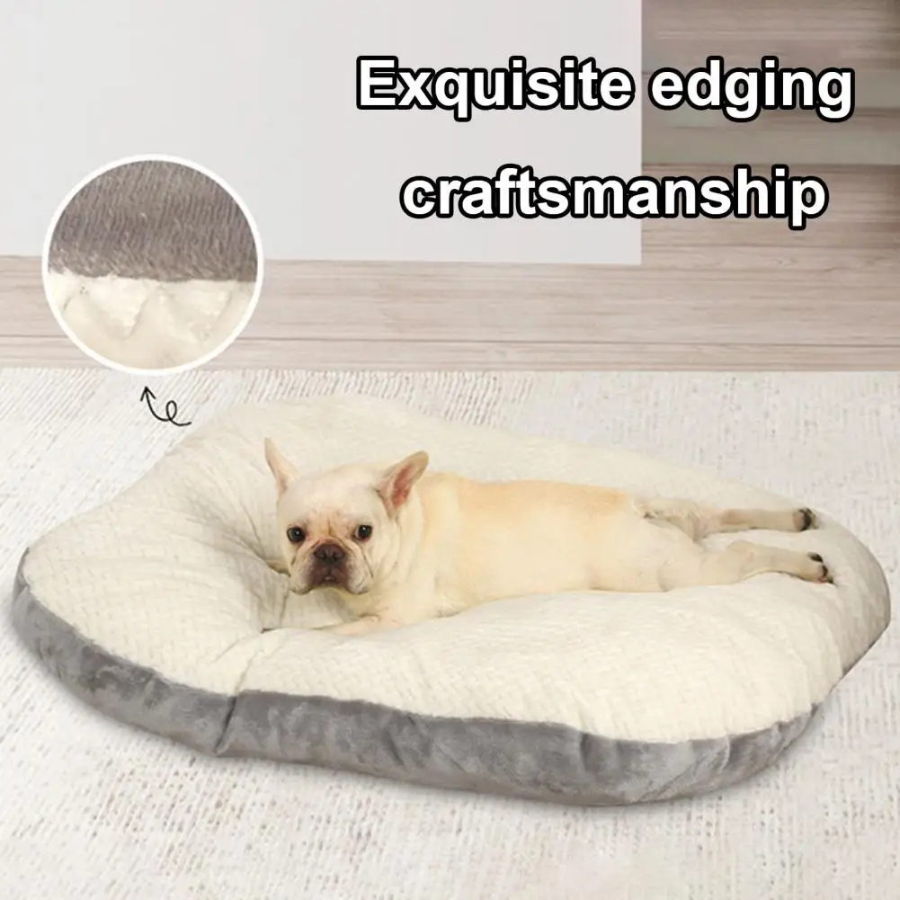 Dog Bed Mat Double-sided Cat Sleeping Pad Pet Cushion with Removable Washable Cover Supportive Pet Bedding for Floor Crate