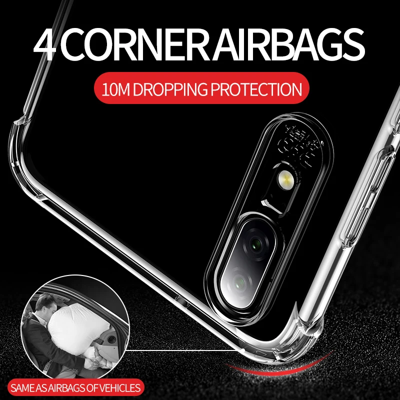 Shockproof Airbag Case For Huawei P20 Lite P30 Honor 7A 7C Pro 7S 8 8C 8X 9 10 20 lite Nova 3 3i Silicone Transparent soft case