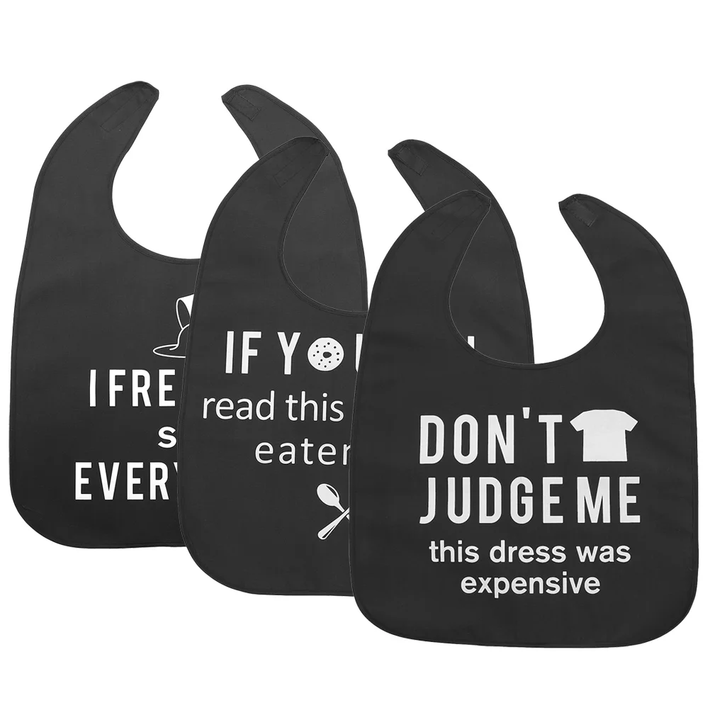 

3pcs Waterproof Adults Adult Bibs Elderly Dinner Bib Colorful Pattern Reusable Clothes Protector Eating MultiUse